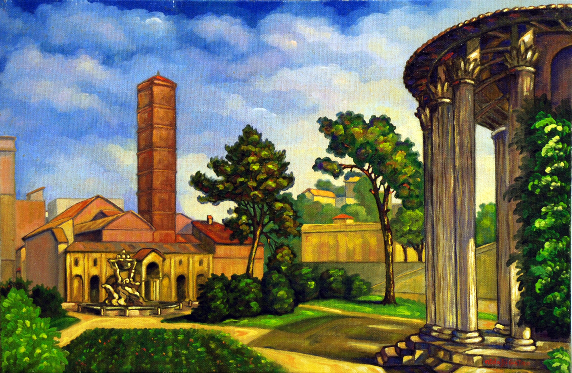 Tempio di Vesta - olio su tela - 2000 - 40x60
